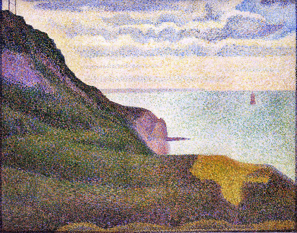  Georges Seurat Port-en-Bessin, the Semaphore and Cliffs - Canvas Art Print