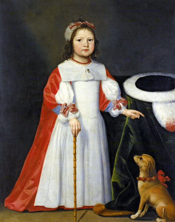  Cornelius Jonson Portrait of a Boy with a Dog - Canvas Art Print