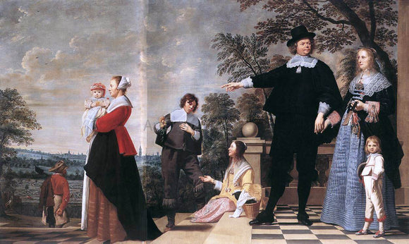  The Elder Jacob Van  Oost Portrait of a Bruges Family - Canvas Art Print