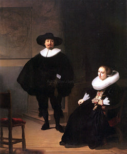  Rembrandt Van Rijn Portrait of a Couple in an Interior - Canvas Art Print