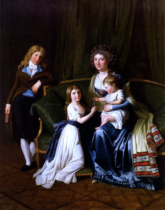  Henri Pierre Danloux Portrait Of A Family In An Interior - Canvas Art Print