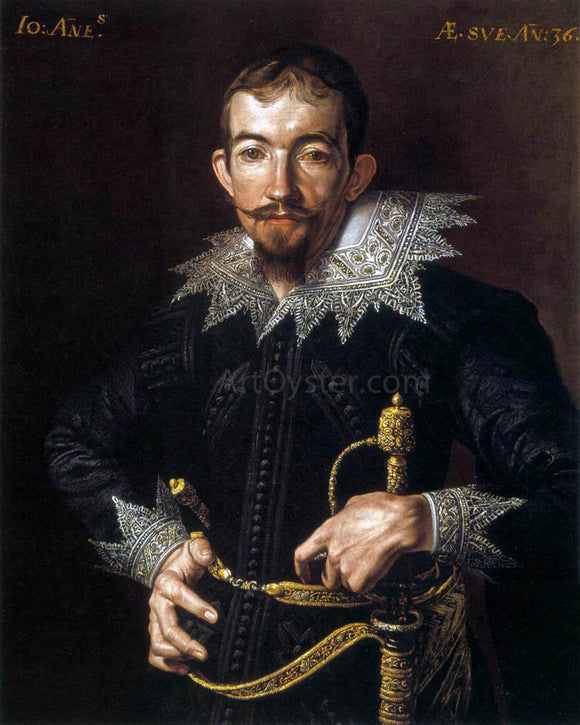  Tanzio Da Varallo Portrait of a Gentleman with a Sword - Canvas Art Print