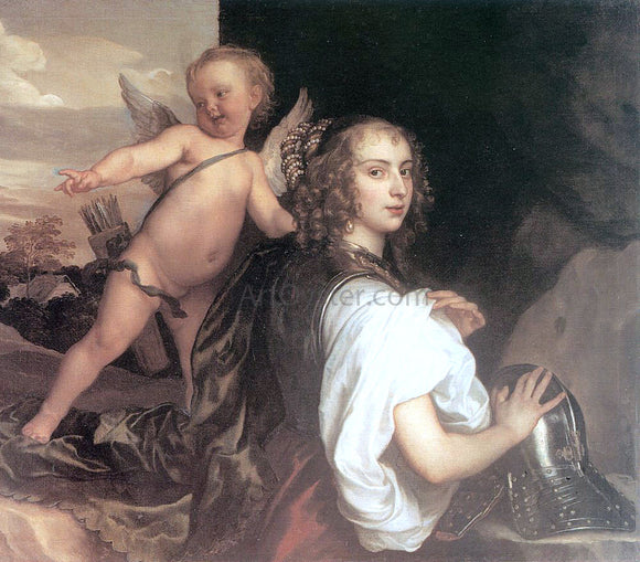  Sir Antony Van Dyck Portrait of a Girl as Erminia Accompanied by Cupid - Canvas Art Print