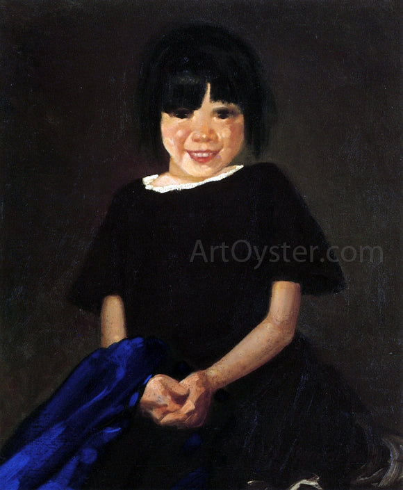  George Luks Portrait of a Girl in Black - Canvas Art Print