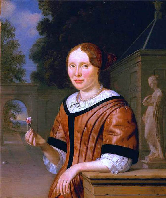  Pieter Cornelisz. Van Slingelandt Portrait of a Lady - Canvas Art Print