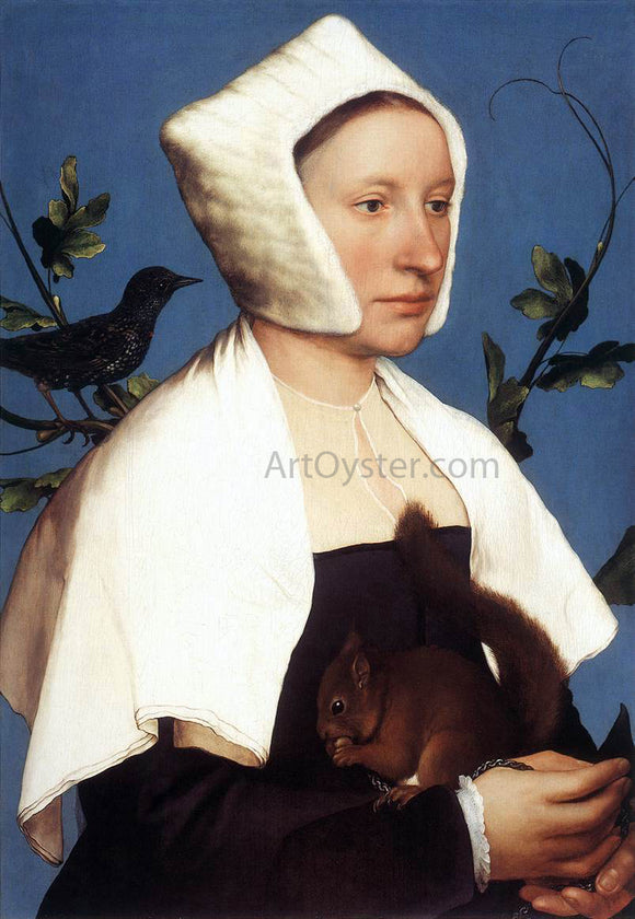  The Younger Hans Holbein Portrait of a Lady with a Squirrel and a Starling - Canvas Art Print