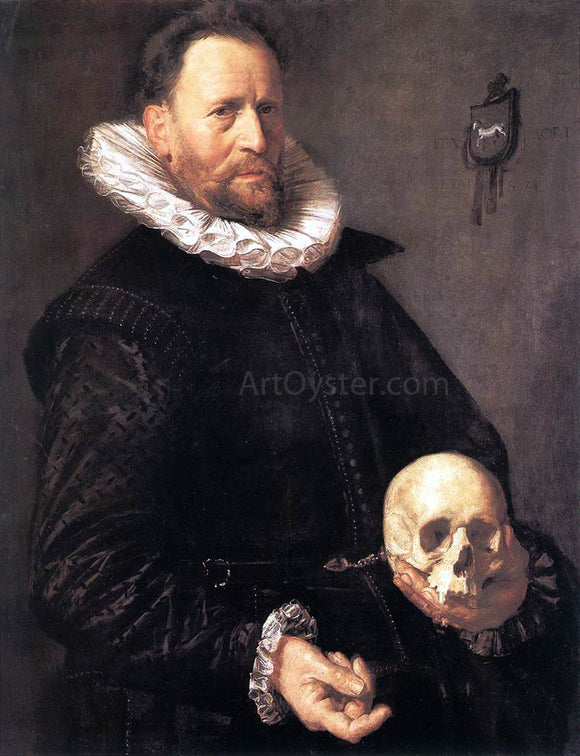  Frans Hals Portrait of a Man Holding a Skull - Canvas Art Print