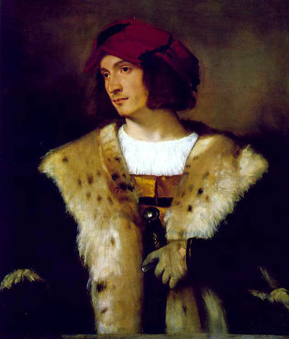  Titian Portrait of a Man in a Red Cap - Canvas Art Print