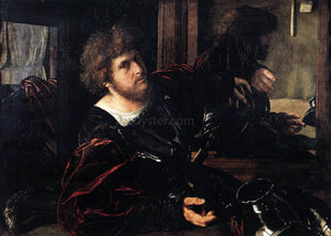  Giovanni Girolamo Savoldo Portrait of a Man in Armour (known as Gaston de Foix} - Canvas Art Print