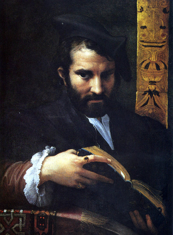  Girolamo Mazzola (Parmigianino) Portrait of a Man With A Book - Canvas Art Print