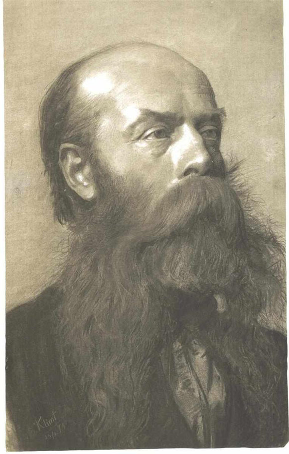  Gustav Klimt Portrait of a Man with Beard in Three Quarter Profile - Canvas Art Print