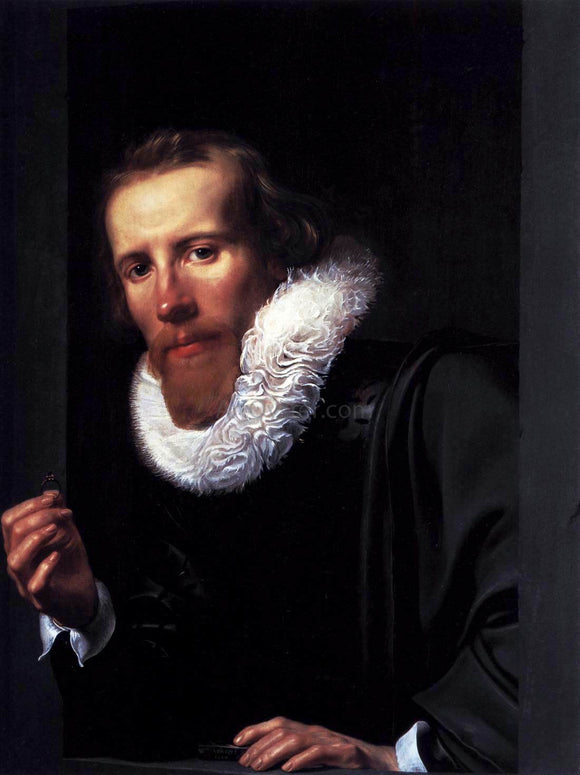  Werner Jacobsz. Van den Valckert Portrait of a Man with Ring and Touchstone - Canvas Art Print