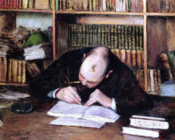  Gustave Caillebotte Portrait of a Man Writing in His Study - Canvas Art Print