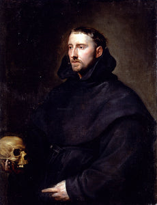  Sir Antony Van Dyck Portrait Of A Monk Of The Benedictine Order, Holding A Skull - Canvas Art Print