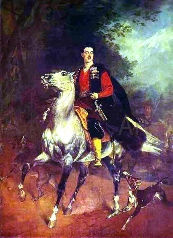  Karl Pavlovich Brulloff Portrait of A. N. Demidov, Prince of San-Donato, Unfinished - Canvas Art Print