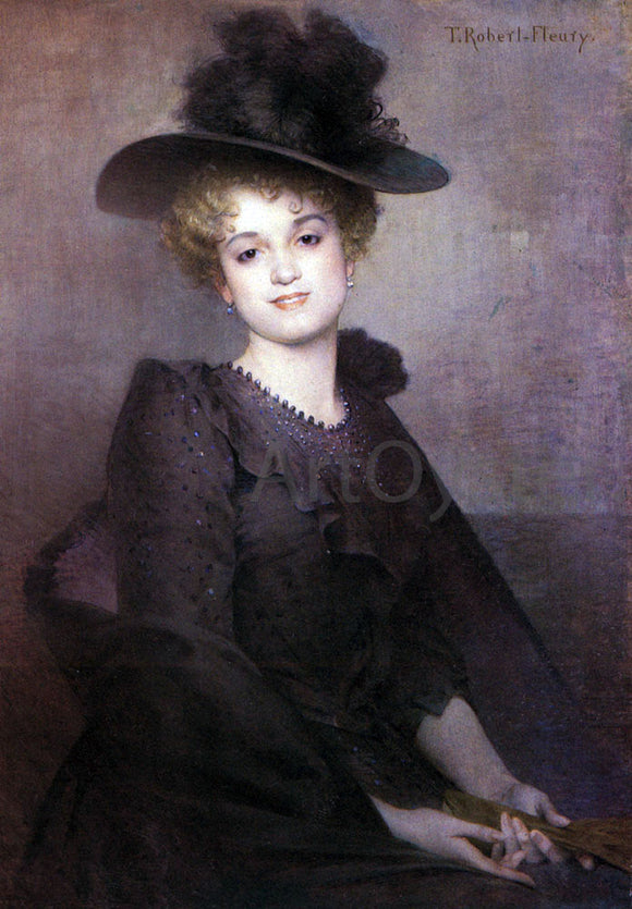  Tony Robert-Fleury Portrait of a Seated Woman - Canvas Art Print