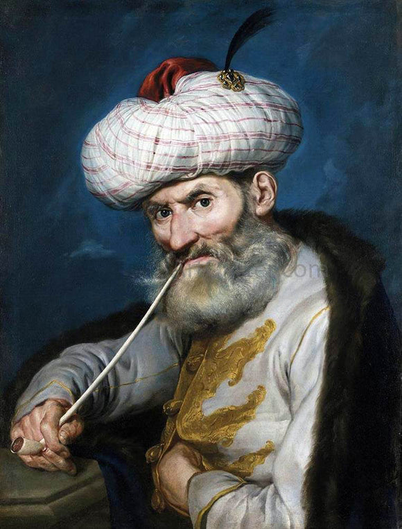  Giacomo Ceruti Portrait of a Smoking Man in Oriental Habit - Canvas Art Print