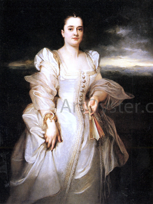  Adolphe-Joseph-Thomas Monticelli Portrait of a Woman - Canvas Art Print