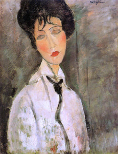  Amedeo Modigliani Portrait of a Woman in a Black Tie - Canvas Art Print