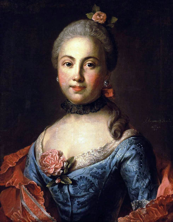  Ivan Petrovich Argunov Portrait of a Woman in a Blue Dress - Canvas Art Print