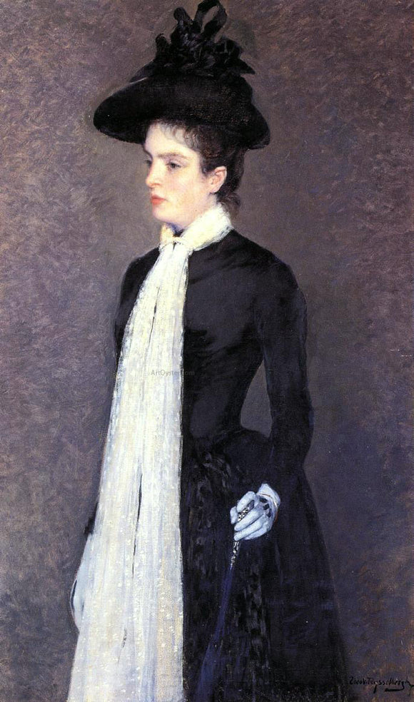  Theo Van Rysselberghe Portrait of a Woman in Black - Canvas Art Print