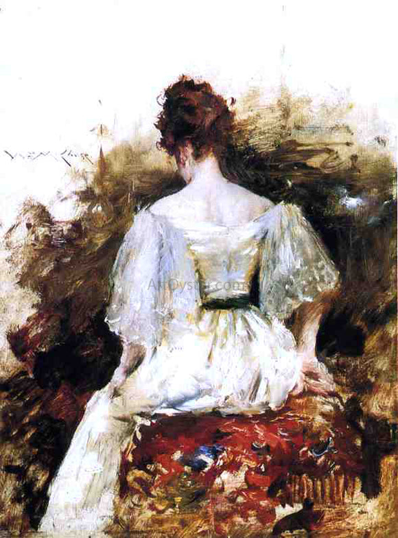  William Merritt Chase Portrait of a Woman: The White Dress - Canvas Art Print