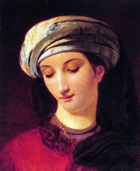  Francois Joseph Navez Portrait of a Woman with a Turban - Canvas Art Print