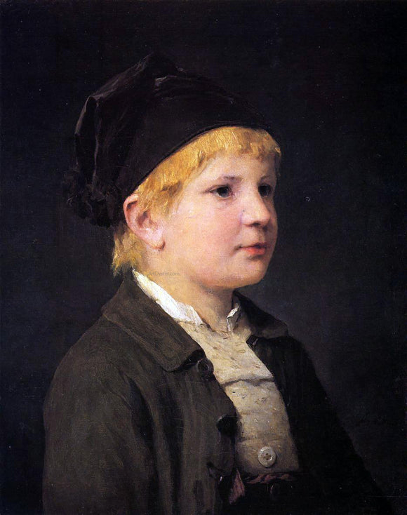  Albert Anker Portrait of a Young Boy - Canvas Art Print