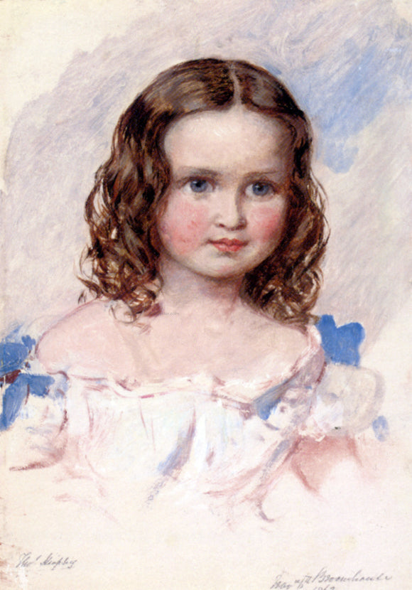  Thomas Frank Heaphy Portrait of a young girl - Canvas Art Print
