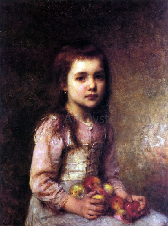  Alexei Alexeievich Harlamoff Portrait of a Young Girl with Apples - Canvas Art Print