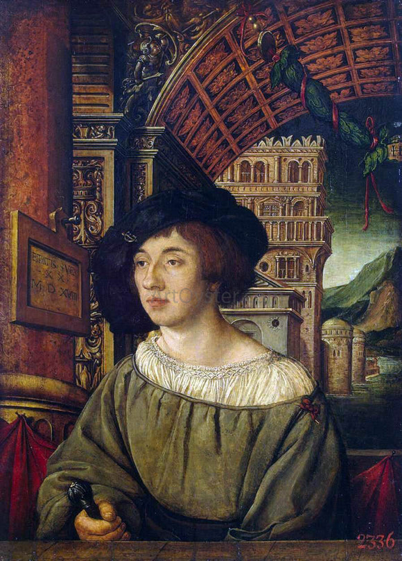  Ambrosius Holbein Portrait of a Young Man - Canvas Art Print