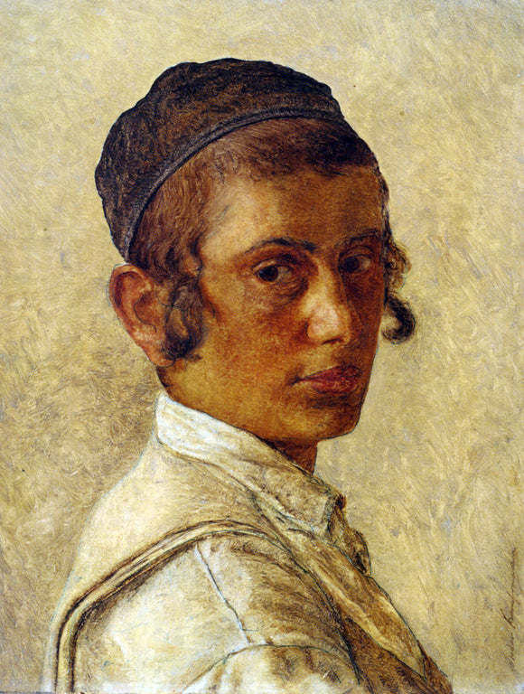  Isidor Kaufmann Portrait of a Young Orthodox Boy - Canvas Art Print