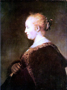 Rembrandt Van Rijn Portrait of a Young Woman - Canvas Art Print