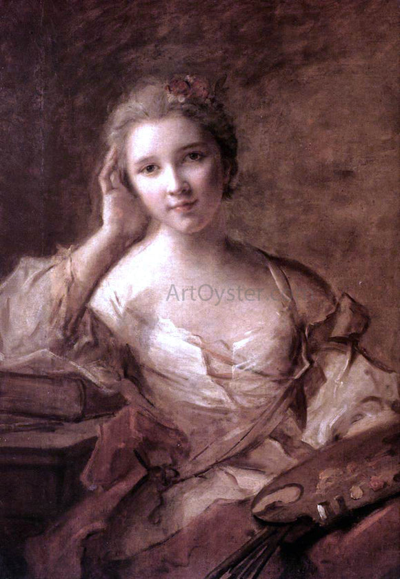  Jean-Marc Nattier Portrait of a Young Woman Painter - Canvas Art Print