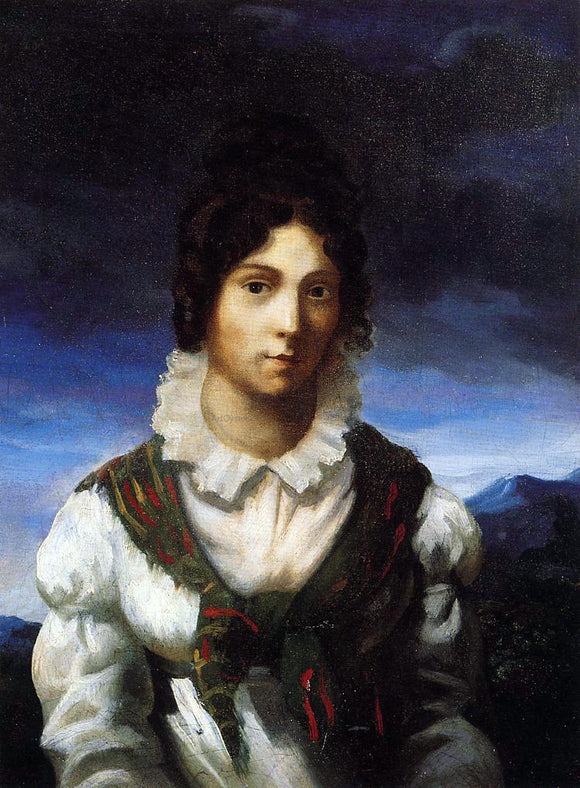  Theodore Gericault Portrait of a Young Woman (probably Alexandrine-Modeste Caruel) - Canvas Art Print