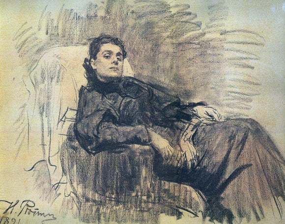  Ilia Efimovich Repin Portrait of Actress Eleonora Duse - Canvas Art Print