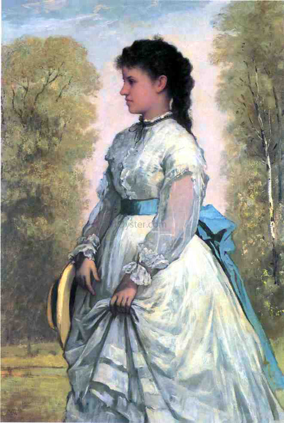  William Morris Hunt Portrait of Agnes Elizabeth Clafllin - Canvas Art Print