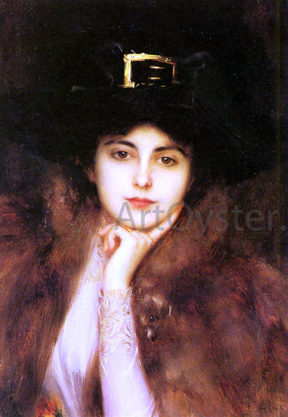  Albert Lynch Portrait of an Elegant Lady - Canvas Art Print