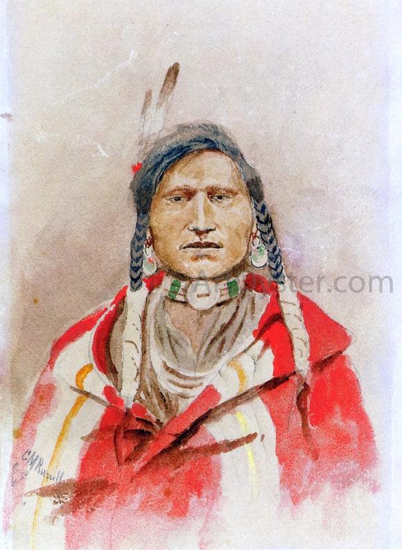  Charles Marion Russell Portrait of an Indian - Canvas Art Print