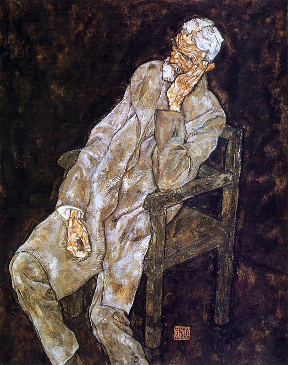  Egon Schiele Portrait of an Old Man (also known as Johann Harms) - Canvas Art Print