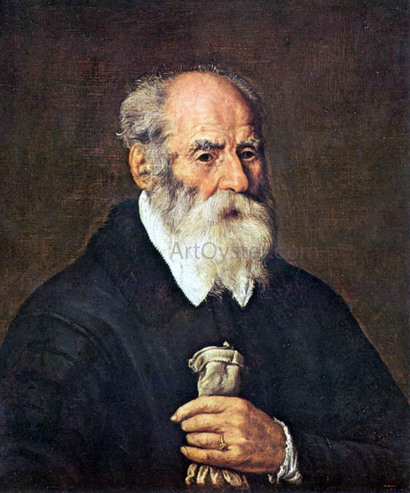 Marcantonio Bassetti Portrait of an Old Man with Gloves - Canvas Art Print