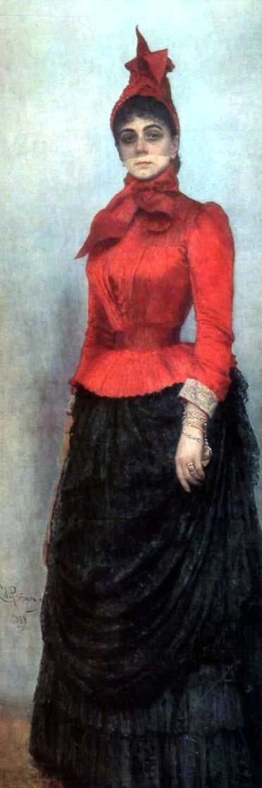  Ilia Efimovich Repin Portrait of Baroness Varvara Ikskul von Hildenbandt. - Canvas Art Print