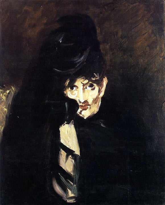  Edouard Manet Portrait of Berthe Morisot with Hat, in Mourning - Canvas Art Print