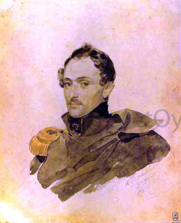  Karl Pavlovich Brulloff Portrait of Captain A. M. Kostinich - Canvas Art Print