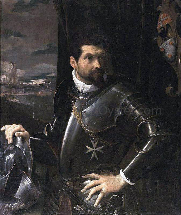  Lodovico Carracci Portrait of Carlo Alberto Rati Opizzoni in Armour - Canvas Art Print