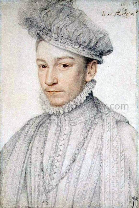  Francois Clouet Portrait of Charles IX - Canvas Art Print