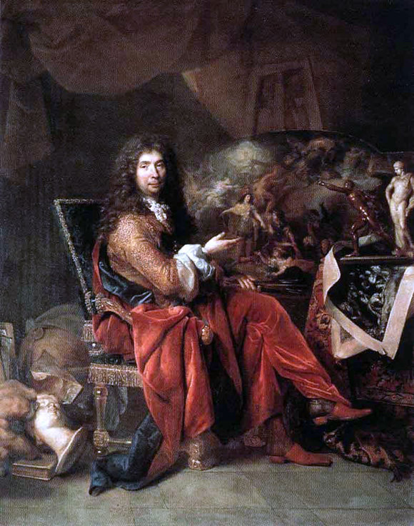  Nicolas De Largilliere Portrait of Charles Le Brun - Canvas Art Print