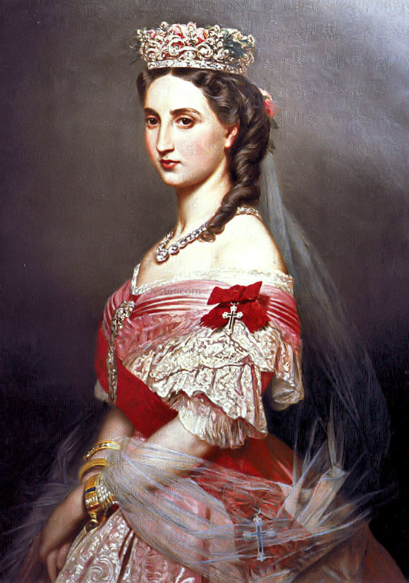  Franz Xavier Winterhalter Portrait of Charlotte of Belgium - Canvas Art Print