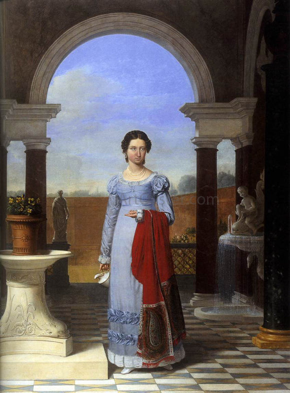  Joseph-Francois Ducq Portrait of Colette Versavel, Wife of Isaac J. de Meyer - Canvas Art Print