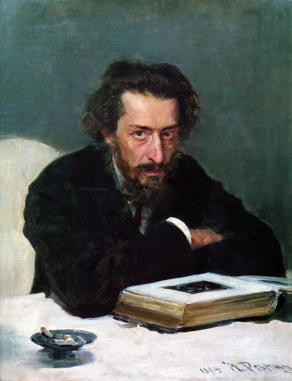  Ilia Efimovich Repin Portrait of composer and journalist Pavel Ivanovich Blaramberg - Canvas Art Print